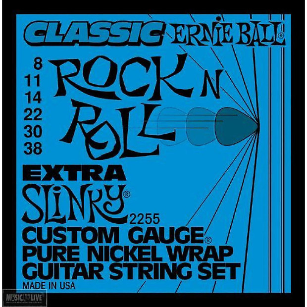 Ernie Ball 2255 Classic Pure Nickel Extra Slinky Electric Guitar Strings (8-38) image 1