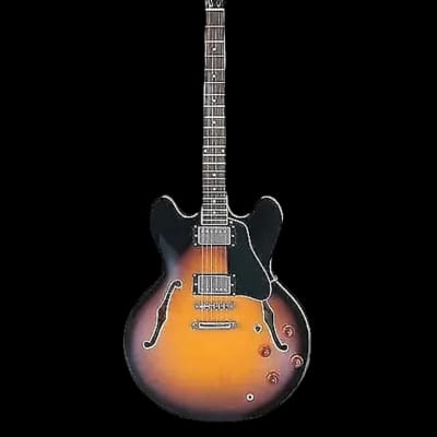 Burny RSA-70 BS Sunburst Semi Hollow Body Electric Guitar