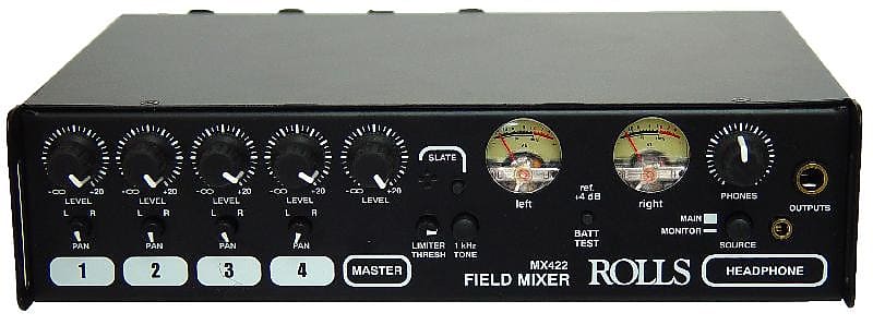 Rolls MX422 Field Mixer 4-channel with Meters and Tones image 1