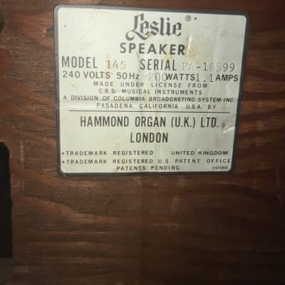 Leslie 145 Dual-Speed Rotating Speaker Cab 1970s - Natural image 4