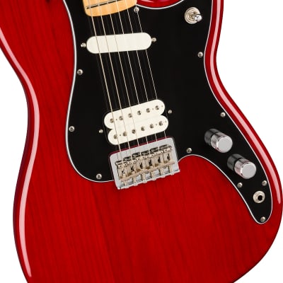 Fender Player Duo-Sonic HS Electric Guitar Maple FB, Crimson Red Transparent image 8