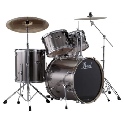 Pearl EXX725S/C21 Export EXX 5pc Drum Set `Hardware, Zildjian iSeries Cymbals  Smokey Chrome image 1