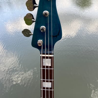 JL Custom  P-Bass  2021 Buckeye Burl blue epoxy image 9