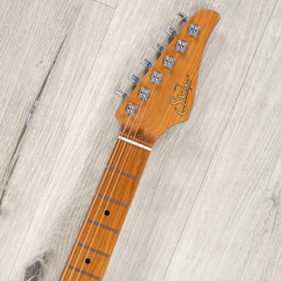 Suhr Standard Plus Guitar, Roasted Maple Fretboard, Trans Charcoal Burst image 8