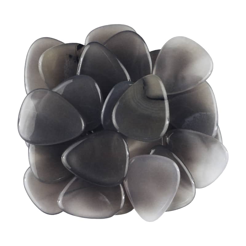 Grey Agate Stone Guitar Or Bass Pick - Specialty Handmade Gemstone Exotic Plectrum - 24 Pack New image 1