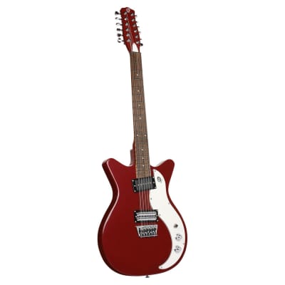 Danelectro D59X12-RED Semi-Hollow Double Cutaway Shorthorn Shape 12-String Electric Guitar image 3