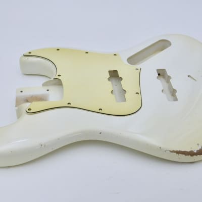 BloomDoom Nitro Lacquer Aged Relic Olympic White J-Style Bass Vintage Custom Guitar Body image 8