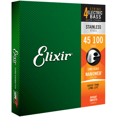 Elixir NANOWEB Stainless Steel Bass — 14652 Light .045-.100 image 1