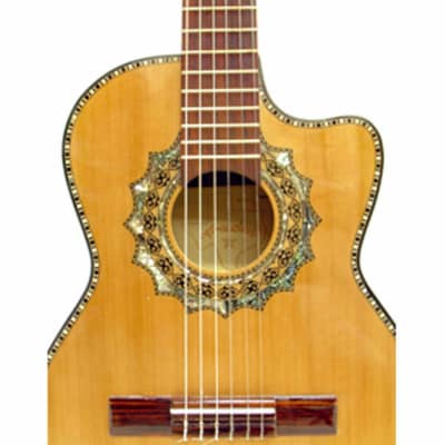 Paracho Elite Zapata Classical Requinto Acoustic Guitar, Natural image 1