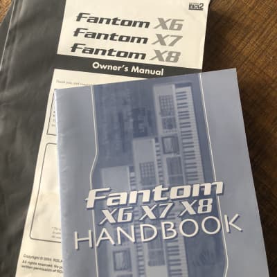Roland Fantom X6, X7, X8 Handbook, Owner's Manual, and Sound List