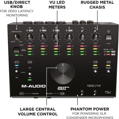 M-Audio AIR 192x14 - USB Audio Interface for Studio Recording with 8 In and 4 Out, MIDI Connectivity, and Software from MPC Beats and Ableton Live Lite image 4