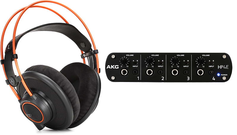 AKG K712 Pro Open-back Mastering and Reference Headphones  Bundle with AKG HP4E 4-channel Headphone Amplifier image 1