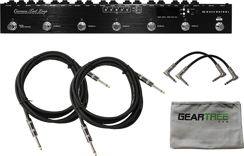 One Control Caiman Tail Loop Programmable Switcher w/ 4 Cables and Polish  Cloth