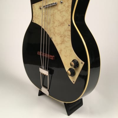 Very Rare 1960 Kay K5970J Professional Electric Jazz Bass in Black with Kay Case image 5