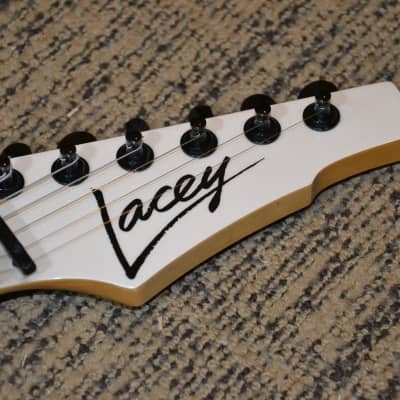 Mark Lacey solid body prototype boutique electric guitar.  24 fret, Floyd Rose, pearl white, very rare, excellent. image 5