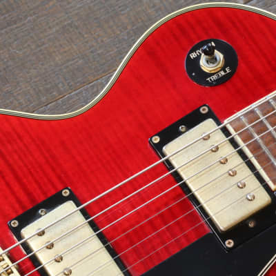 Jay Turser Serpent Les Paul Stle Guitar Trans Red Flametop + Case image 7