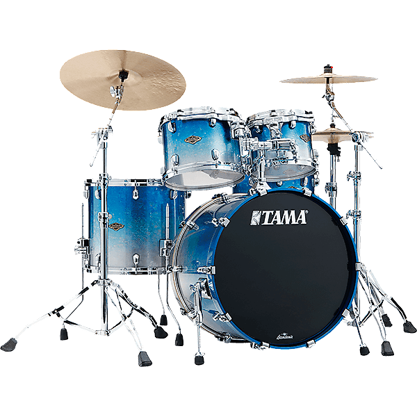 Tama Starclassic Walnut/Birch 4pc Drum Set Shell Pack - Molten Blue Ice Fade image 1