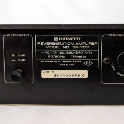 Pioneer SR-303 Stereo Reverberation Amplifier 1980 BBD Delay and Chorus image 10