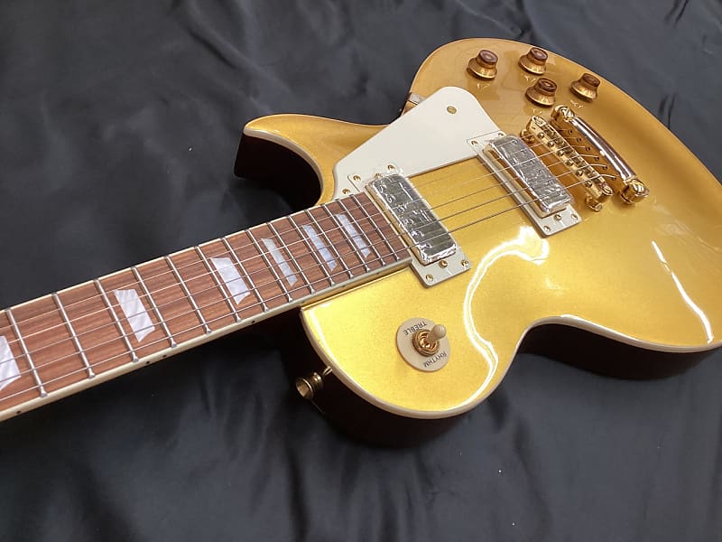 Vintage V100MGT Mini Double Coil ReIssued Electric Guitar/Gold Top