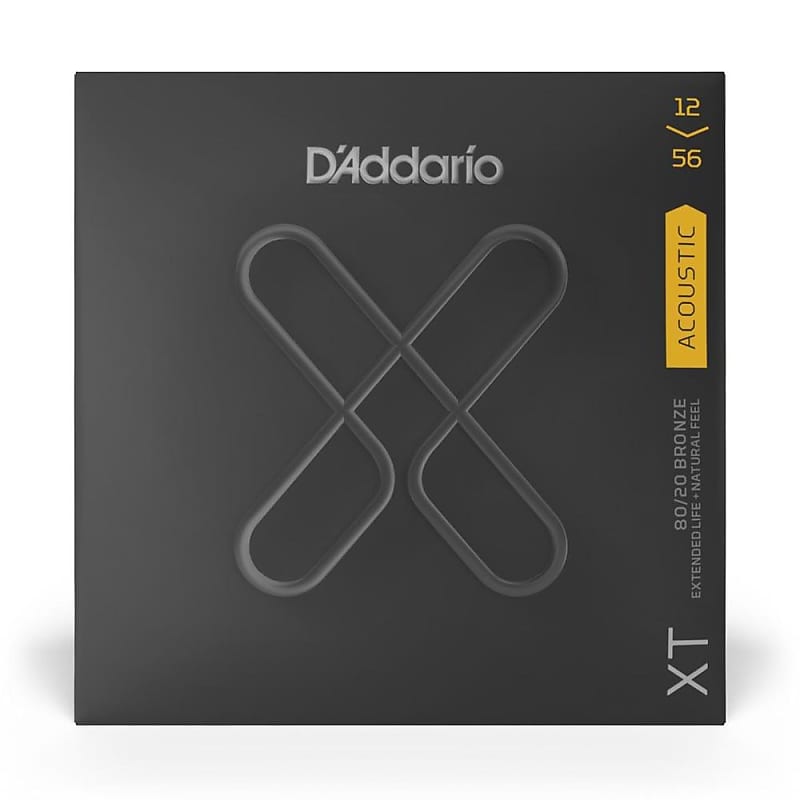 Daddario 12-56 XT Acoustic 80/20 Bronze Light Top/Medium Bottom image 1