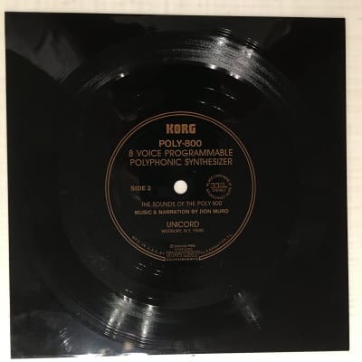 Korg Poly-800 promo soundsheet 1984 black vinyl image 2