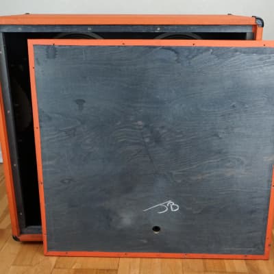 Vintage 1973 Orange 4x12 Speaker Cabinet Celestion G12H T1217 Greenbacks Pulsonic 3 Cones image 9