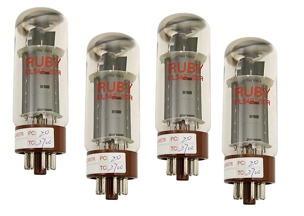 Ruby EL34 Tubes Matched Quartet | Reverb