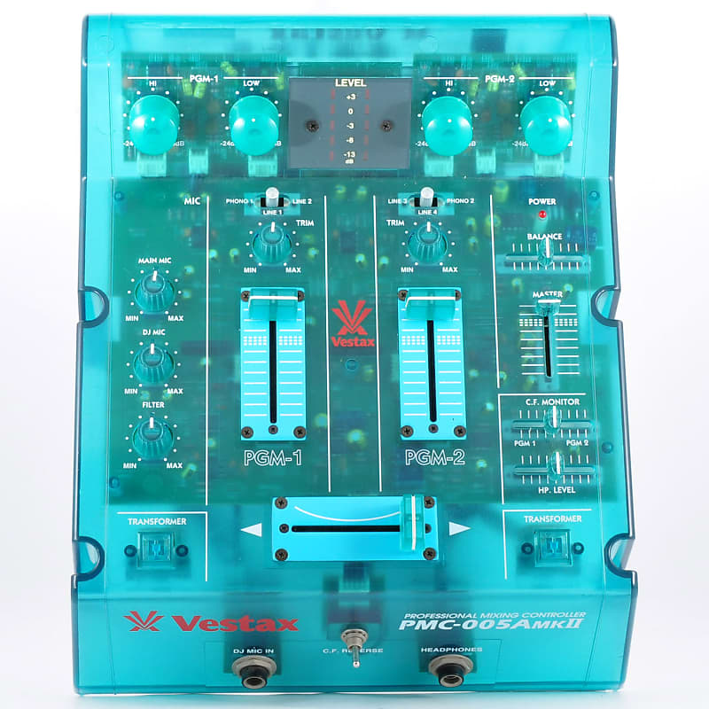 専用 twopeace Vestax PMC-005A MKⅡ Blue Translucent Rare DJ Mixer Equipment Mk2