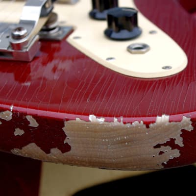 MURPH SQUIRE ii-T 1965 Aged Candy Apple Red. Offset Guitar Styled after Jaguar and Strat. ULTRA RARE image 12