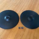 TWO Roland CY-12C Dual-Trigger Cymbal Crash Cymbal Black cy12 c With Anti Spin