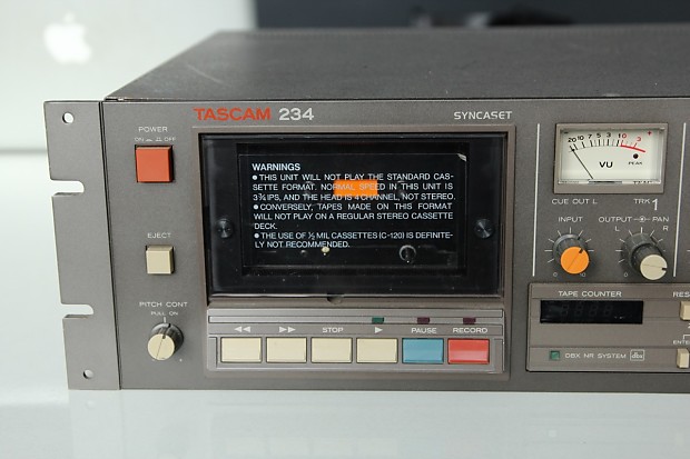 Tascam 234 Syncaset 4-Track Cassette Tape Recorder Rackmount