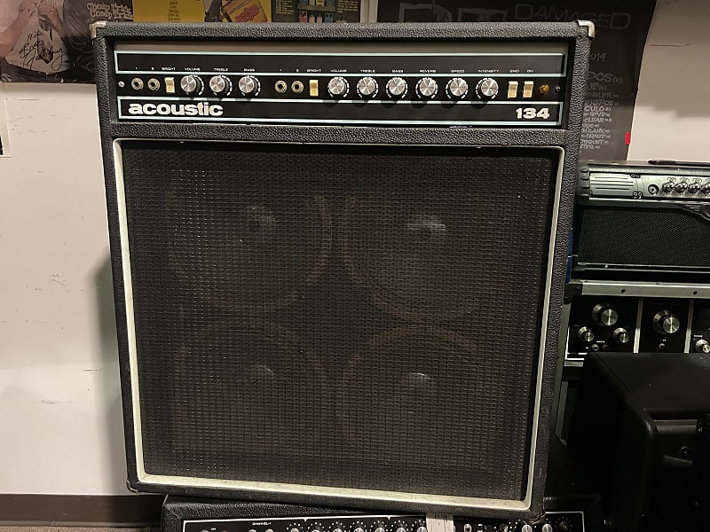 Acoustic 134 Solid State Guitar 4x10 410 Combo Amplifier Reverb