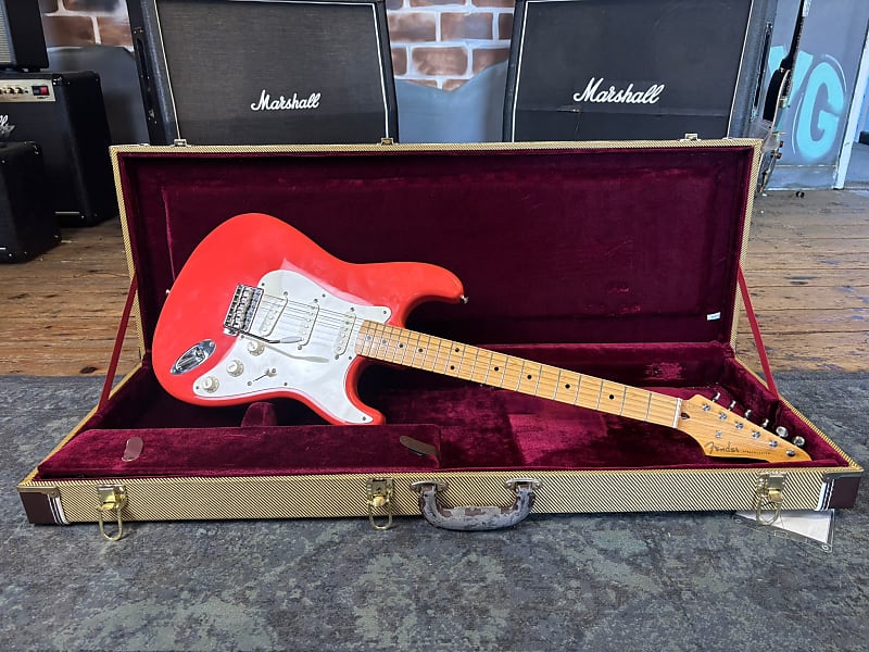ギター Fender Hank Marvin - Fiesta Red Fender Stratocaster Custom Shop Hank Marvin Signature 1990