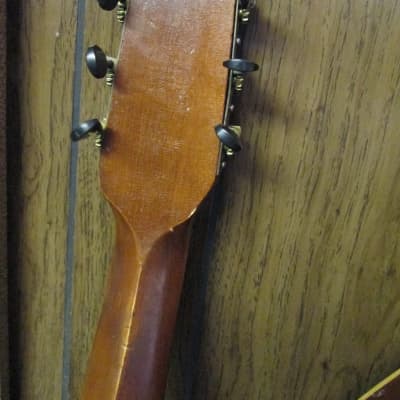 Unknown Parlor Acoustic Guitar 30s/40s art deco soso player w/intonation issues image 5