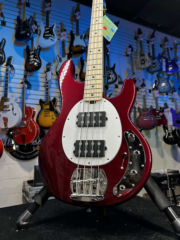 Sterling By Music Man StingRay RAY4HH Bass Guitar - Candy Apple Red Auth  Deal Free Ship! 320 GET PLEK’D!