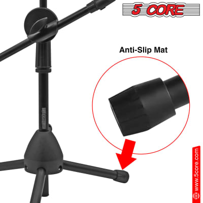 5 Core 360° Double Mic Stand PAIR w Boom Arm Height Adjustable Short Low Profile Microphone Tripod Black Mini Mic Stand with Dual Mic Clip Holders MS DBL S 2 Pcs image 11