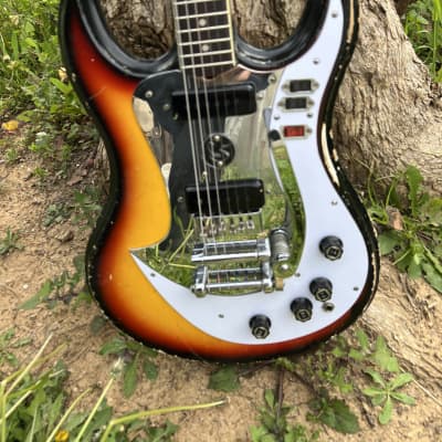 1960s Standel Custom Deluxe Sunburst Solid-body Electric Guitar with Hardshell Case image 9