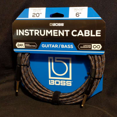 Boss BIC-20 TS Straight Instrument Cable 20' ft Shielded 24k Gold Plated Oxygen-Free Copper Core Wir for sale