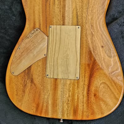 SJ Custom Guitars  Stratocaster ,Amboyna Burl Top, mahogany back, koa neck, Wilkinson, Grover image 10