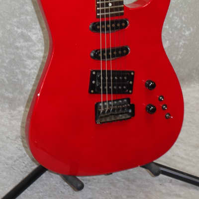 Barrington Foxxe electric guitar HSS in red finish with bag image 4