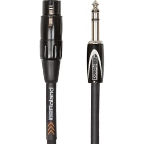 Roland RCC-5-TRXF Black Series 1/4" TRS to XLR Female Interconnect Cable - 5'