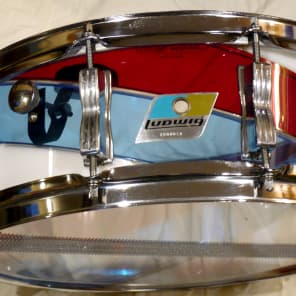 Ludwig Vistalite Snare Drum  Red/White/Blue Spiral image 3
