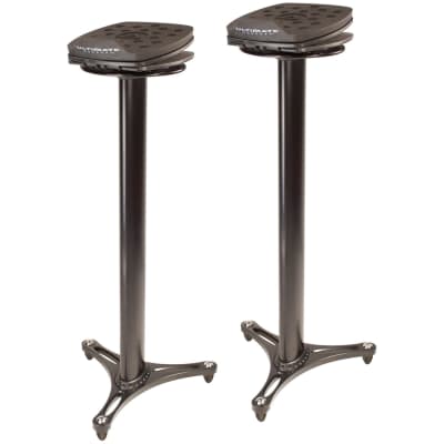 Ultimate Support MS-100B Studio Monitor Stands, Black, Pair image 1
