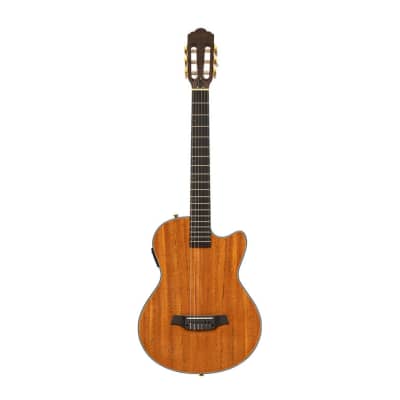 ANGEL LOPEZ 4/4 cutaway electric classical guitar with solid body natural colour image 7