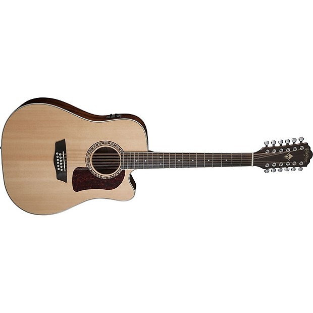 Washburn Heritage Seires HD10SCE12 12-String Acoustic/Electric Dreadnought Cutaway Guitar Natural image 1