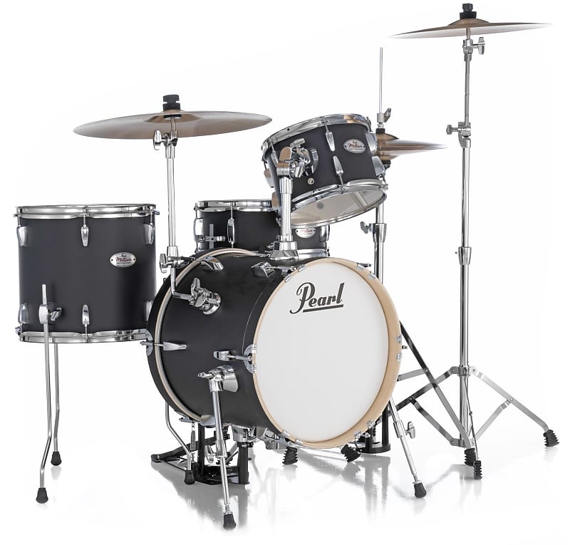 Pearl Midtown Series MT564C752 4-piece Drum Set with Hardware - Matte Asphalt Black image 1
