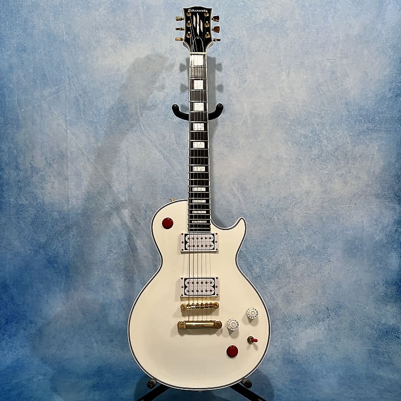 Edwards by ESP E-LPC 2022 White Les Paul Custom Buckethead Mod W/ Gibson  496R & 500T Pickups Made in Japan