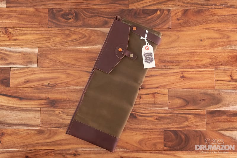 Tackle Waxed Canvas Bi Fold Drum Stick Case / Bag, Forest Reverb