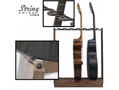 String Swing CC34-BW Black Walnut Side Loading Guitar Rack | Reverb