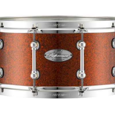 Pearl Music City Custom Reference Pure 13"x6.5" Snare Drum BURNT ORANGE ABALONE RFP1365S/C419 image 22
